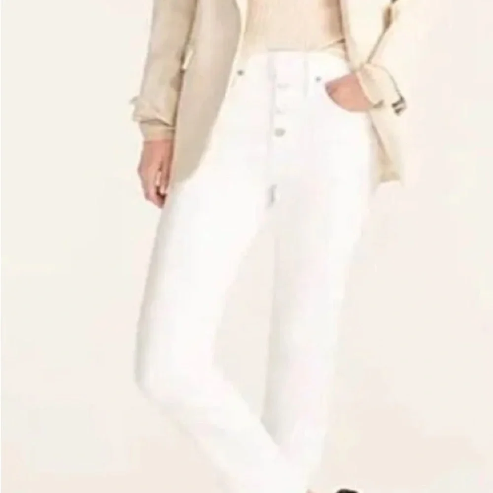 NWT J.Crew WHITE 10” Vintage Straight Sz 34 button front 5 pocket NEW - Picture 2 of 3